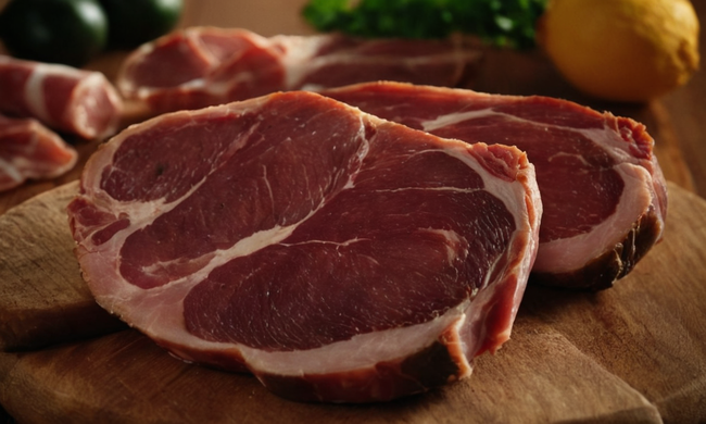 Un delicioso trozo de jamón ibérico crujiente